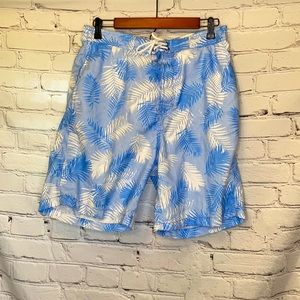 Trunks Surf & Swim Co. Blue White Swim Trunks Size Large